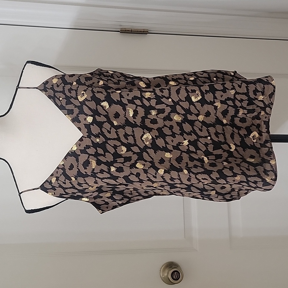 Express Size M Leopard Print Cami, Brown Black & Gold, Excellent Used Condition